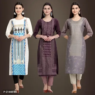 Fancy Crepe Kurtis for Women Pack Of 3-thumb0