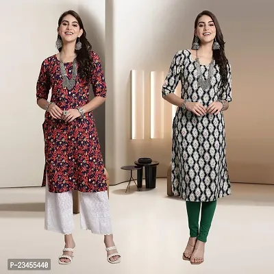 Fancy Rayon Kurtis For Women Pack Of 2-thumb0