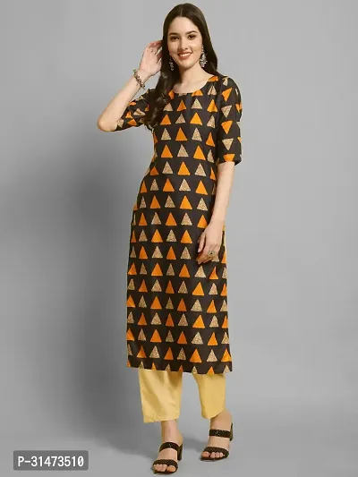 Stylish Black Crepe Printed Kurta Bottom Set For Women-thumb2