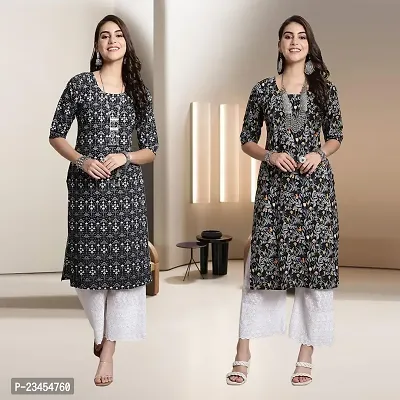Fancy Rayon Kurtis For Women Pack Of 2-thumb0