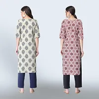 Women Stylish Crepe Ethnic Motif Casual Straight Kurta-thumb1