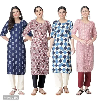 New Crepe Combo Printed Kurtis For Women Pack Of 4