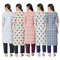 New Crepe Printed Kurtis Combo For Women Pack Of 5-thumb1