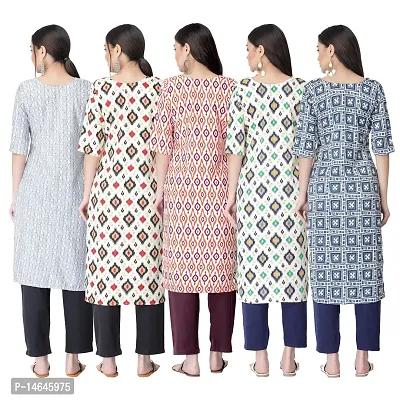 New Crepe Printed Kurtis Combo For Women Pack Of 5-thumb2