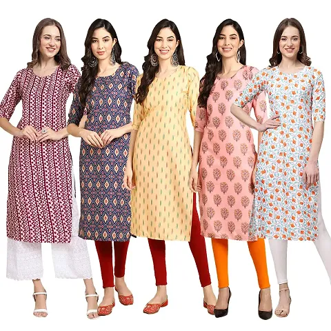 Women Stylish Crepe Straight Kurta Combo