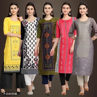 Fancy Crepe Kurtis For Women Pack Of 5-thumb0