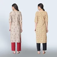 Women Stylish Crepe Ethnic Motif Casual Straight Kurta-thumb1