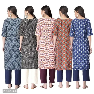 New Crepe Printed Kurtis Combo For Women Pack Of 5-thumb2