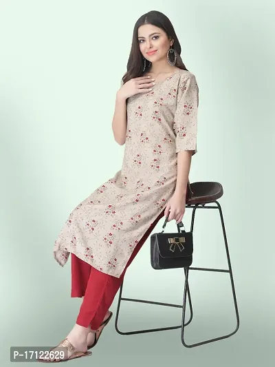 Women Stylish Crepe Printed Straight Kurta-thumb3