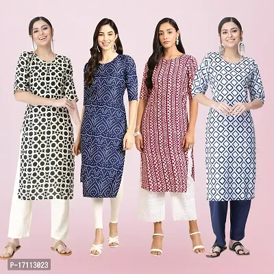 Women Stylish Crepe Printed Straight Kurta-thumb0