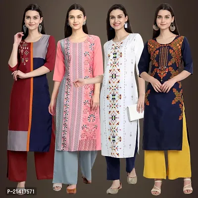 Fancy Crepe Kurtis for Women Pack Of 4-thumb0