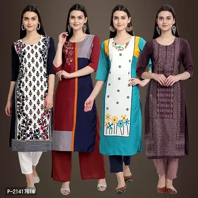 Fancy Crepe Kurtis for Women Pack Of 4-thumb0