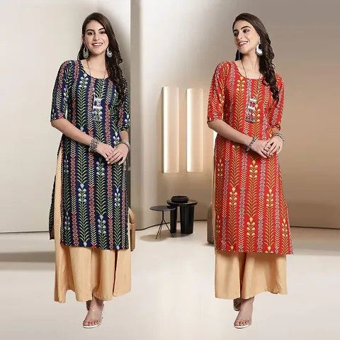 Fancy Rayon Kurtis For Women Pack Of 2