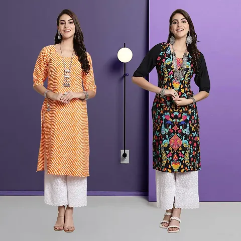 Fancy Rayon Kurtis For Women Pack Of 2