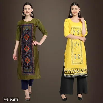 Fancy Crepe Kurtis for Women Pack Of 2-thumb0