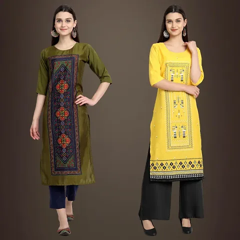 Fancy Crepe Kurtis for Women Pack Of 2