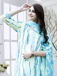 Stylish Cotton Blend Printed Kurta With Pant And Dupatta Set For Women-thumb3