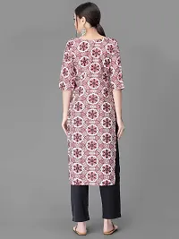 Stylish Red Crepe Printed Kurta Bottom Set For Women-thumb2