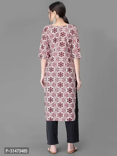 Stylish Red Crepe Printed Kurta Bottom Set For Women-thumb3