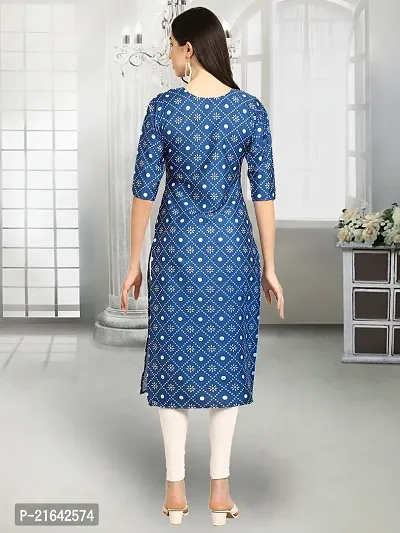 Stylish Blue Crepe Stitched Kurta For Women-thumb4