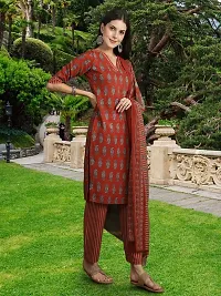 Fancy Cotton Blend Kurta Bottom And Dupatta Set For Women-thumb3