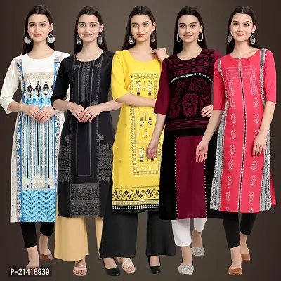 Fancy Crepe Kurtis For Women Pack Of 5