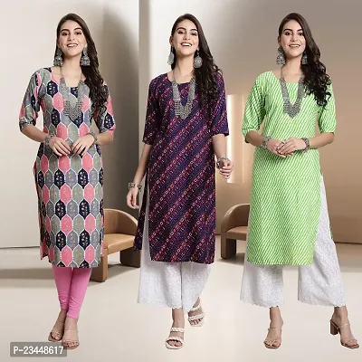 Fancy Rayon Kurtis For Women Pack Of 3