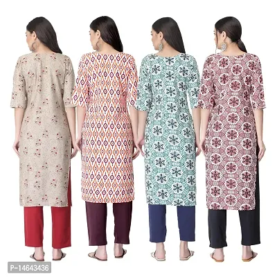 New Crepe Combo Printed Kurtis For Women Pack Of 4-thumb2