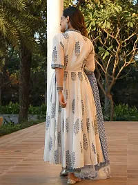 Stylish White Viscose Rayon Printed Kurta Bottom and Dupatta Set For Women-thumb2