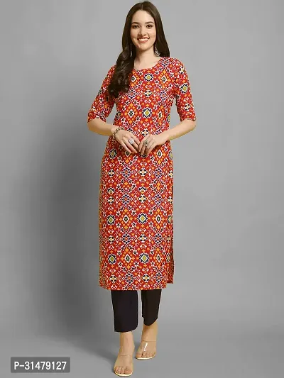 Stylish Crepe Printed Straight Kurta With Pant Set For Women-thumb2