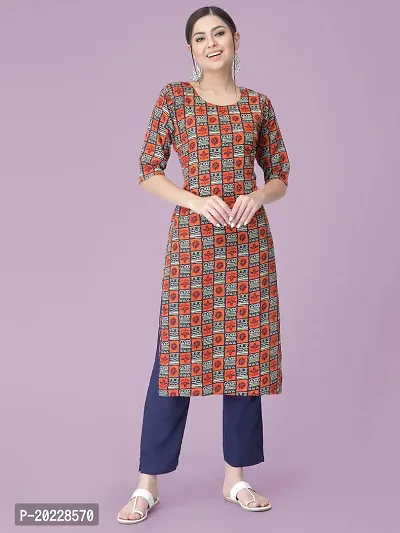 New Stylish Crepe Printed Kurta Set For Women-thumb0