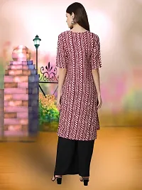 Fancy Crepe Printed Stitched Kurta For Women-thumb2