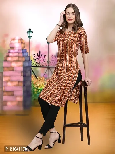 Fancy Crepe Printed Stitched Kurta For Women