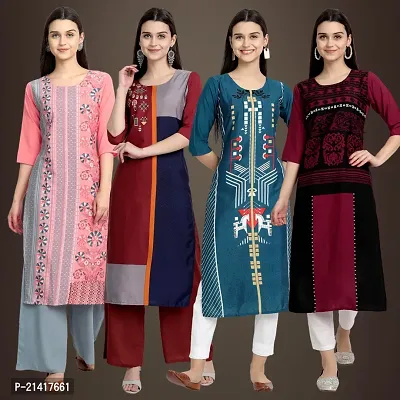 Fancy Crepe Kurtis for Women Pack Of 4-thumb0