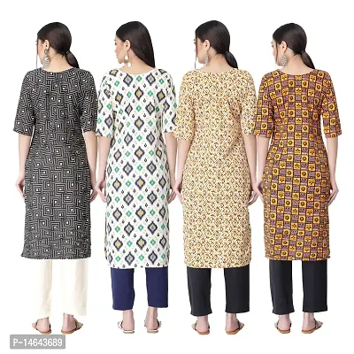 New Crepe Combo Printed Kurtis For Women Pack Of 4-thumb2