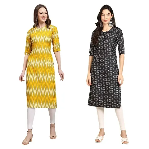 Stylish Crepe Printed Kurti - Pack of 2