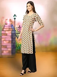 Fancy Crepe Printed Stitched Kurta For Women-thumb1