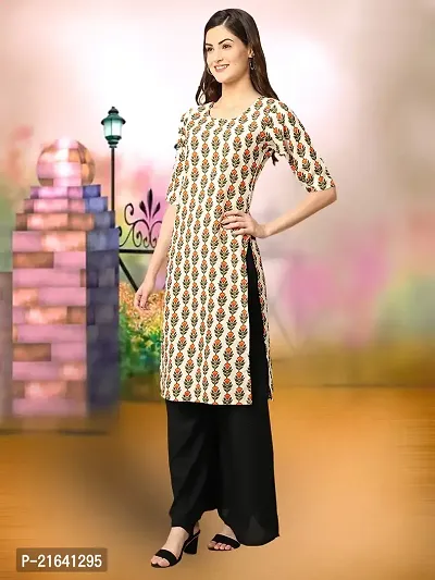 Fancy Crepe Printed Stitched Kurta For Women-thumb2