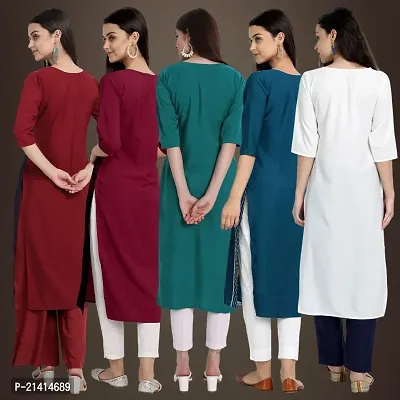 Fancy Crepe Kurtis For Women Pack Of 5-thumb2