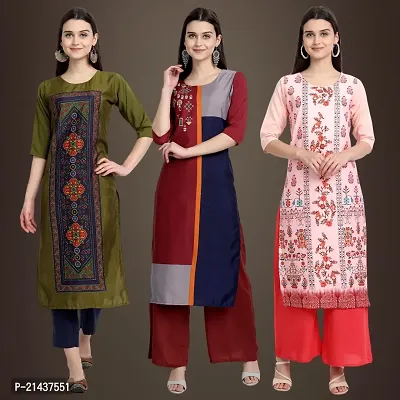 Fancy Crepe Kurtis for Women Pack Of 3