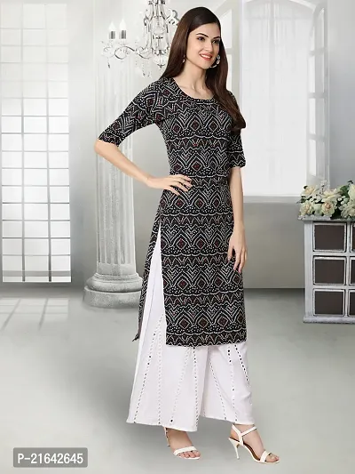 Stylish Black Crepe Stitched Kurta For Women-thumb3