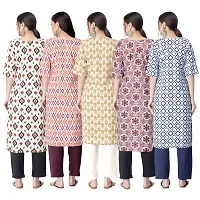 New Crepe Printed Kurtis Combo For Women Pack Of 5-thumb1