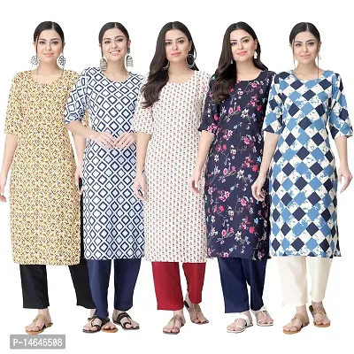 New Crepe Printed Kurtis Combo For Women Pack Of 5