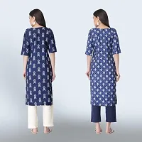 Women Stylish Crepe Ethnic Motif Casual Straight Kurta-thumb1