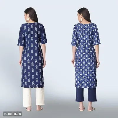 Women Stylish Crepe Ethnic Motif Casual Straight Kurta-thumb2