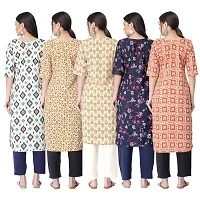 New Crepe Printed Kurtis Combo For Women Pack Of 5-thumb1