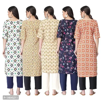 New Crepe Printed Kurtis Combo For Women Pack Of 5-thumb2