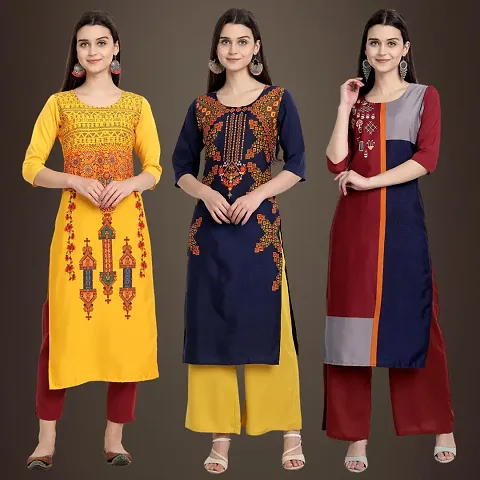 Stylish Fancy Crepe Kurtis Pack Of 3