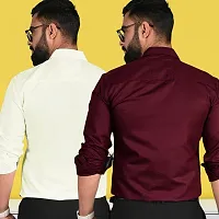 Comfortable Multicoloured Cotton Long Sleeve Formal Shirt For Men Pack Of 2-thumb1