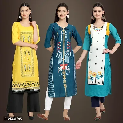 Fancy Crepe Kurtis for Women Pack Of 3-thumb0